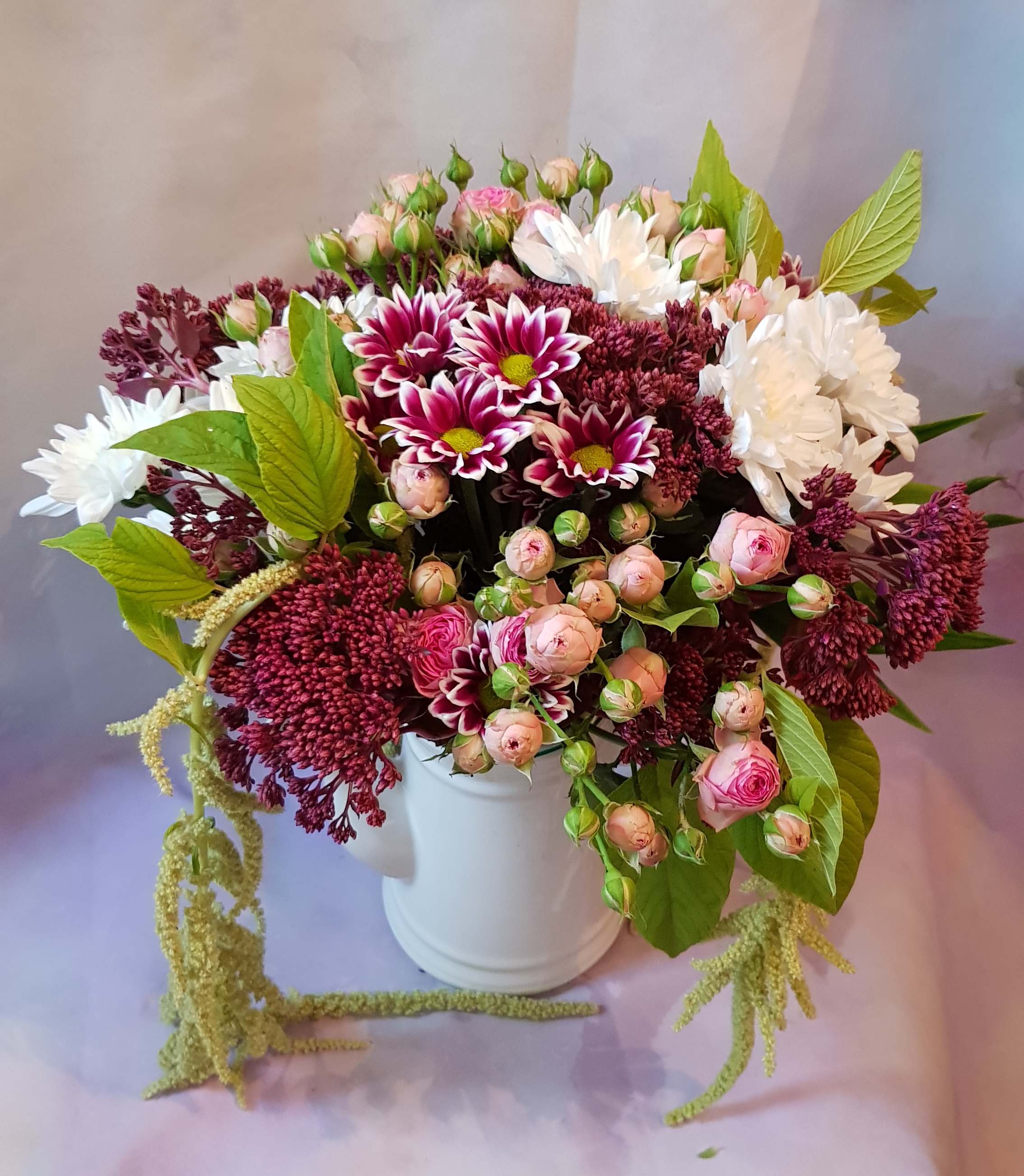 Bouquet rond bordeau