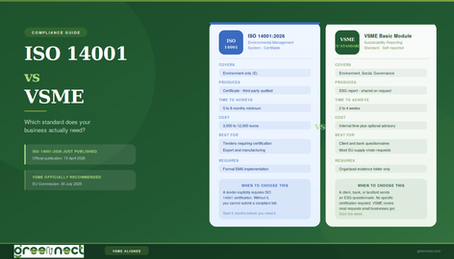 ISO 14001 vs VSME: which do you need?