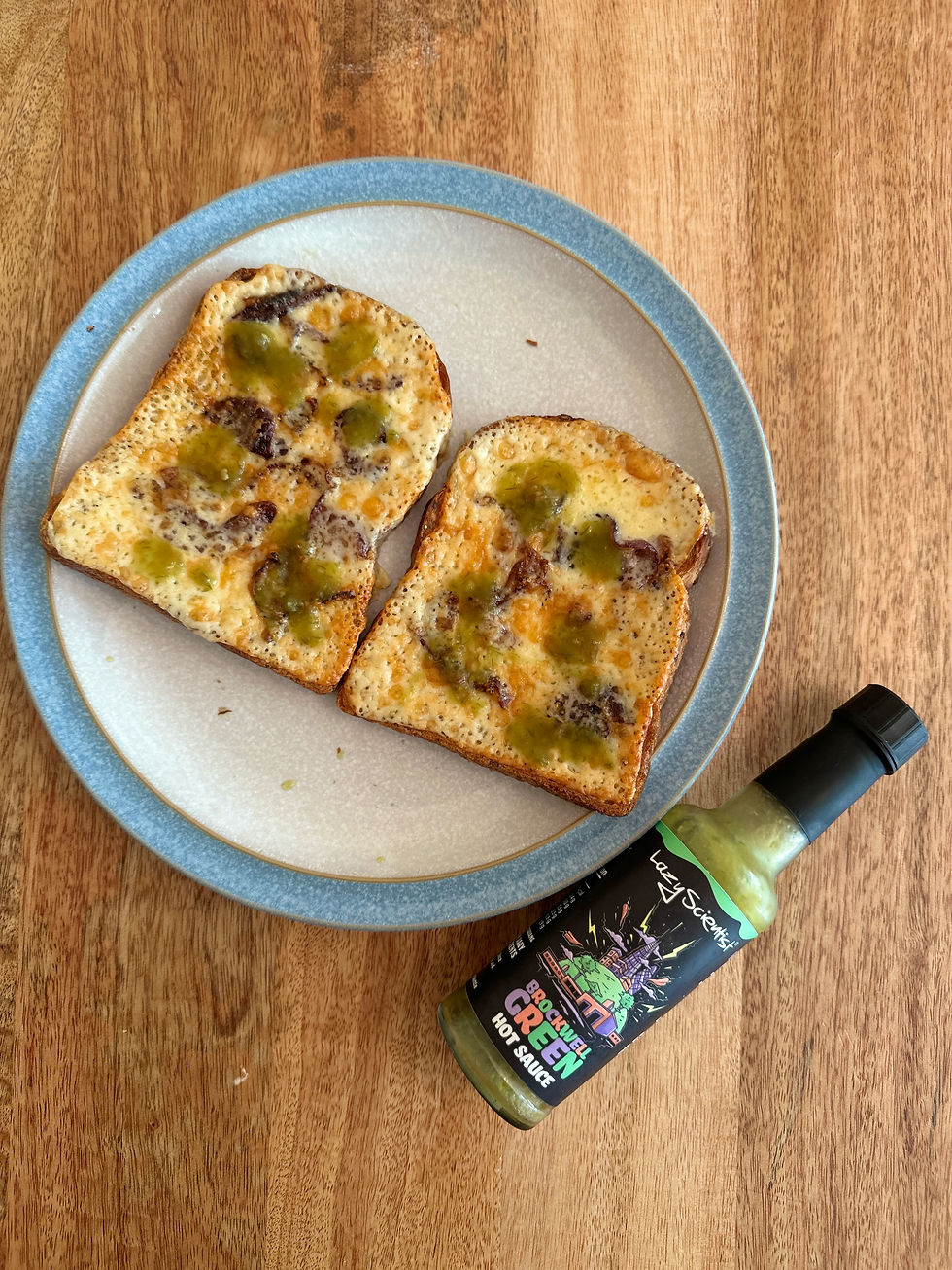 Thumbnail: Brockwell Green Jalapeno Ketchup on Caramelised Red Onion Toasted Cheese