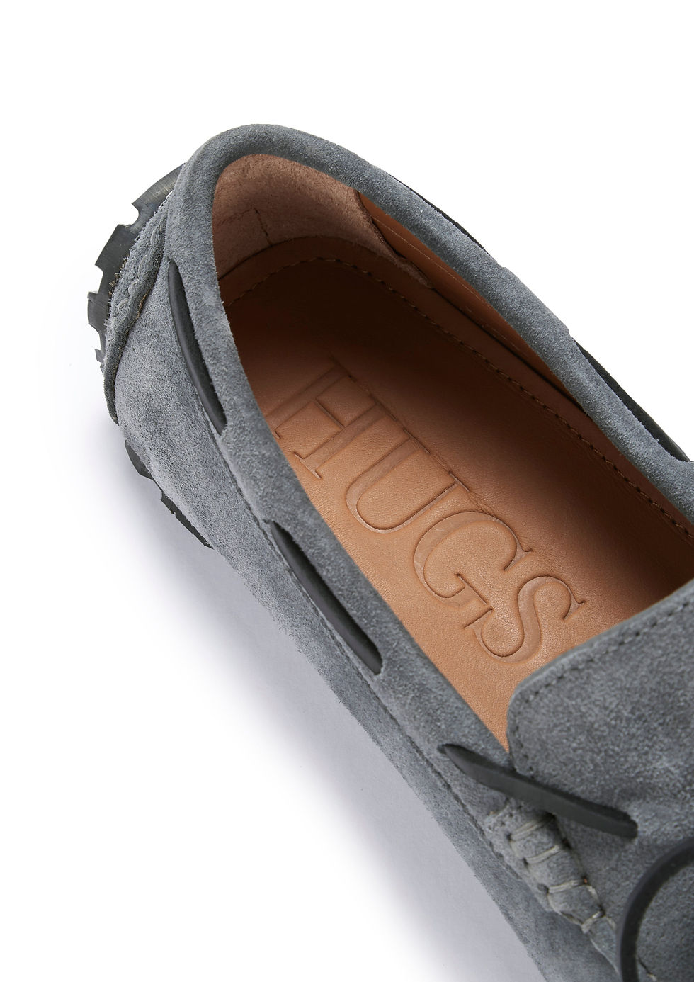 Thumbnail: Tyre Sole Laced Driving Loafers, Slate Grey Suede