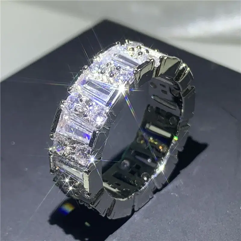 Thumbnail: Wholesale Eternity Band Promise Ring 925 Sterling Silver Diamond Cz EngJeagemes