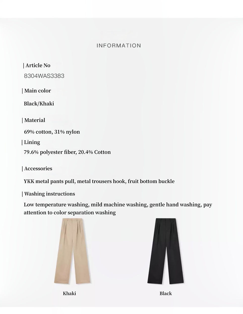 Thumbnail: Spliced Double-Pleat Wide-Leg Trousers Straight-Leg Trousers for Women