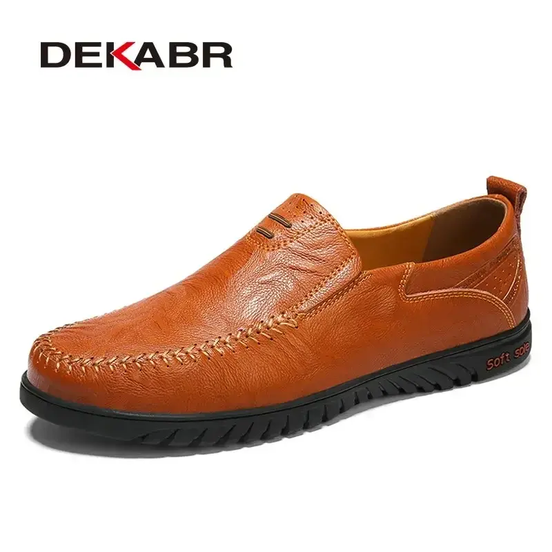 Thumbnail: DEKABR Men Shoes Genuine Leather Comfortable Men Casual Shoes Footwear
