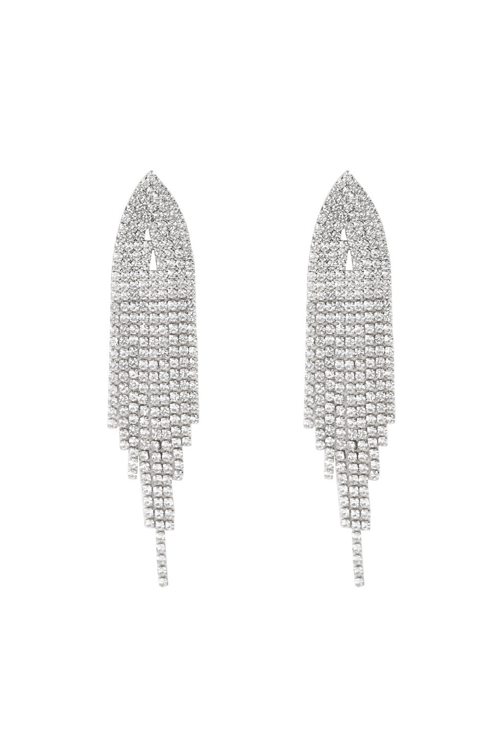 Thumbnail: Mye1179 - Bridal Rhinestone Long Tassel Earrings