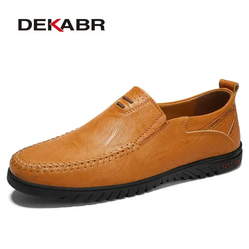 Thumbnail: DEKABR Men Shoes Genuine Leather Comfortable Men Casual Shoes Footwear