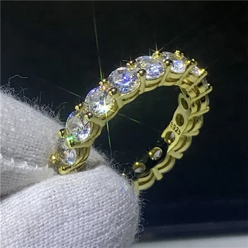 Thumbnail: Wholesale Eternity Band Promise Ring 925 Sterling Silver Diamond Cz EngJeagemes