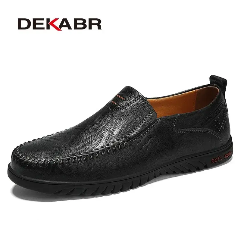 Thumbnail: DEKABR Men Shoes Genuine Leather Comfortable Men Casual Shoes Footwear