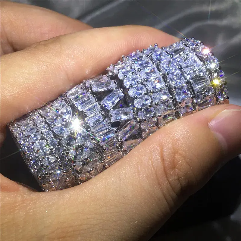 Thumbnail: Wholesale Eternity Band Promise Ring 925 Sterling Silver Diamond Cz EngJeagemes