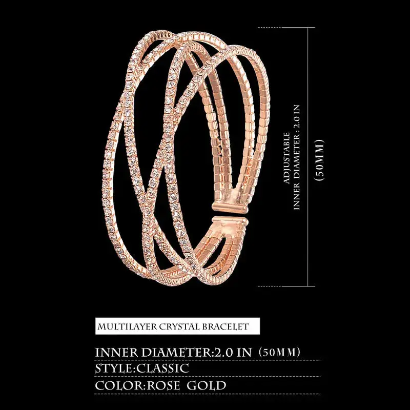 Thumbnail: IBSO Crystal Watches Set Quartz + Bangle Set for Valentine's Gift