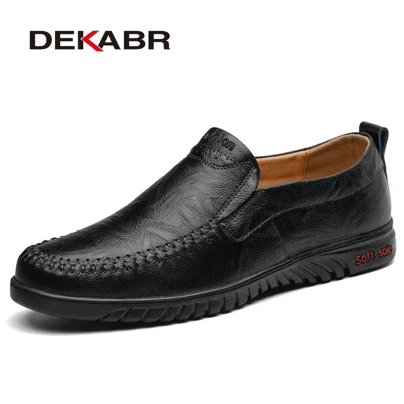 Thumbnail: DEKABR Men Shoes Genuine Leather Comfortable Men Casual Shoes Footwear