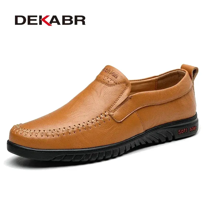 Thumbnail: DEKABR Men Shoes Genuine Leather Comfortable Men Casual Shoes Footwear