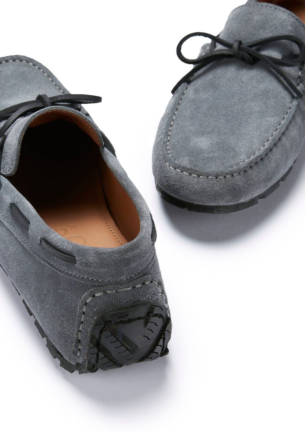 Thumbnail: Tyre Sole Laced Driving Loafers, Slate Grey Suede