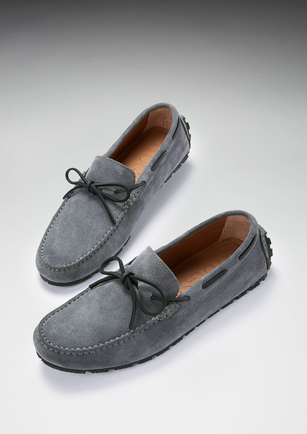 Thumbnail: Tyre Sole Laced Driving Loafers, Slate Grey Suede