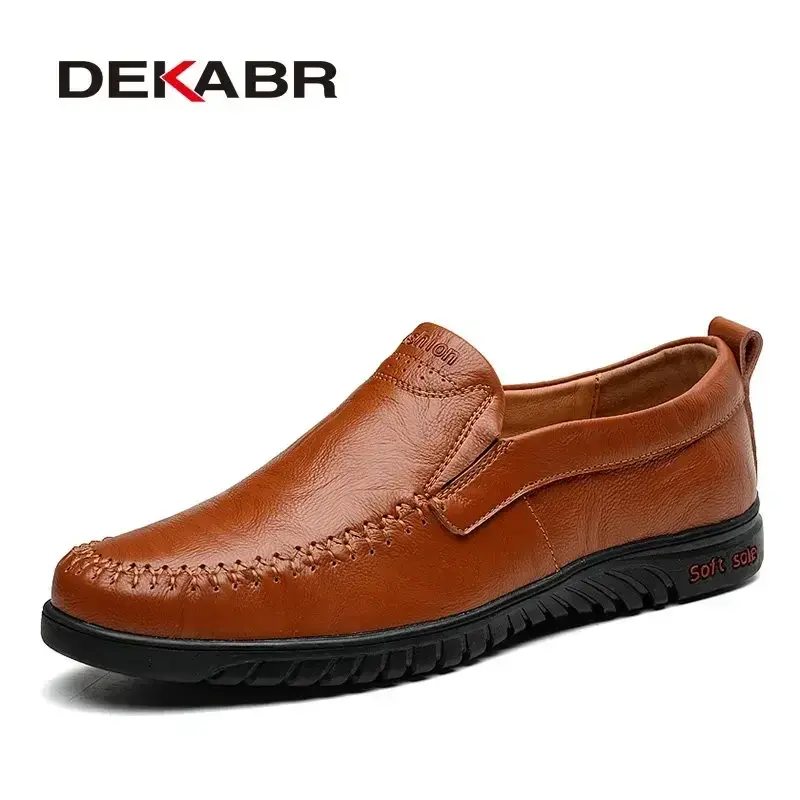 Thumbnail: DEKABR Men Shoes Genuine Leather Comfortable Men Casual Shoes Footwear