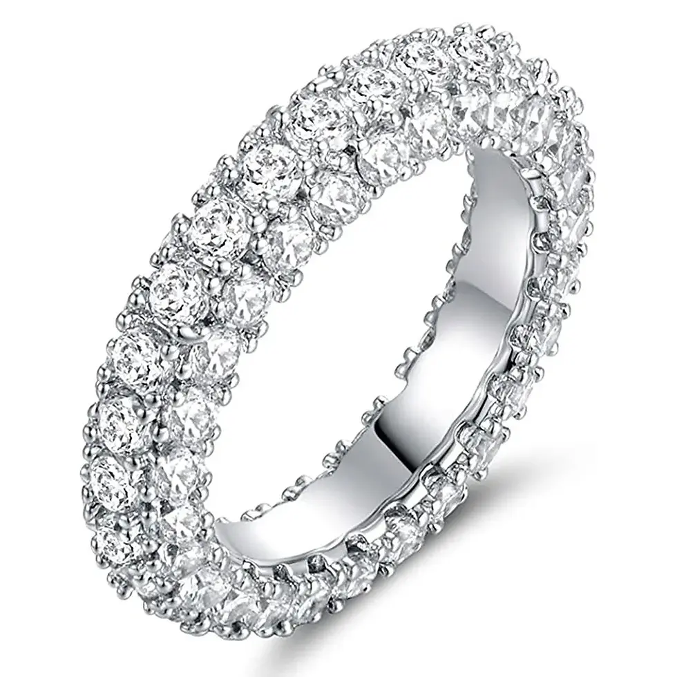 Thumbnail: Wholesale Eternity Band Promise Ring 925 Sterling Silver Diamond Cz EngJeagemes