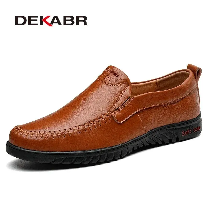 Thumbnail: DEKABR Men Shoes Genuine Leather Comfortable Men Casual Shoes Footwear
