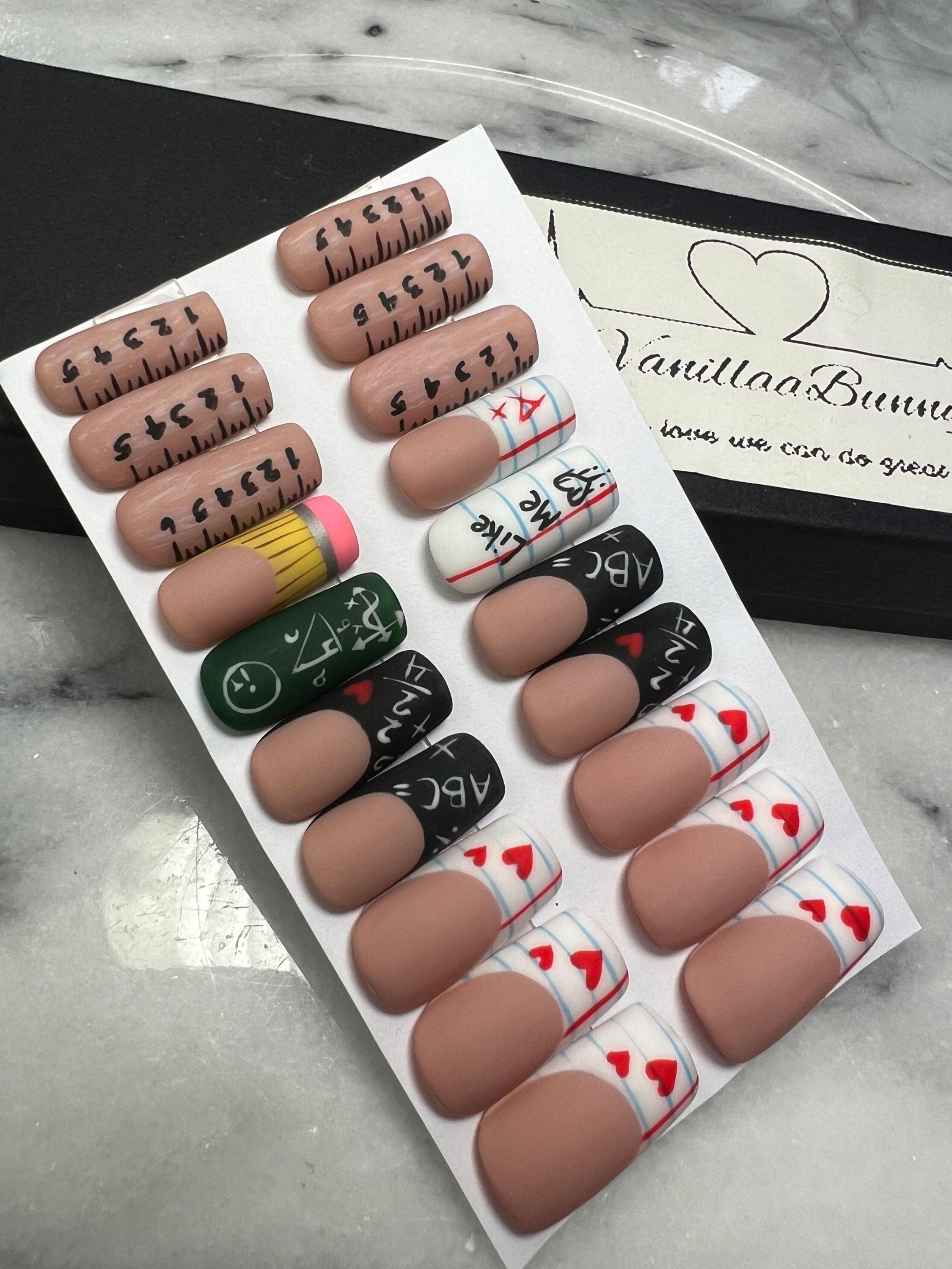 Back to school nails Teacher | 2 for $30  | 10-18 Business Days 