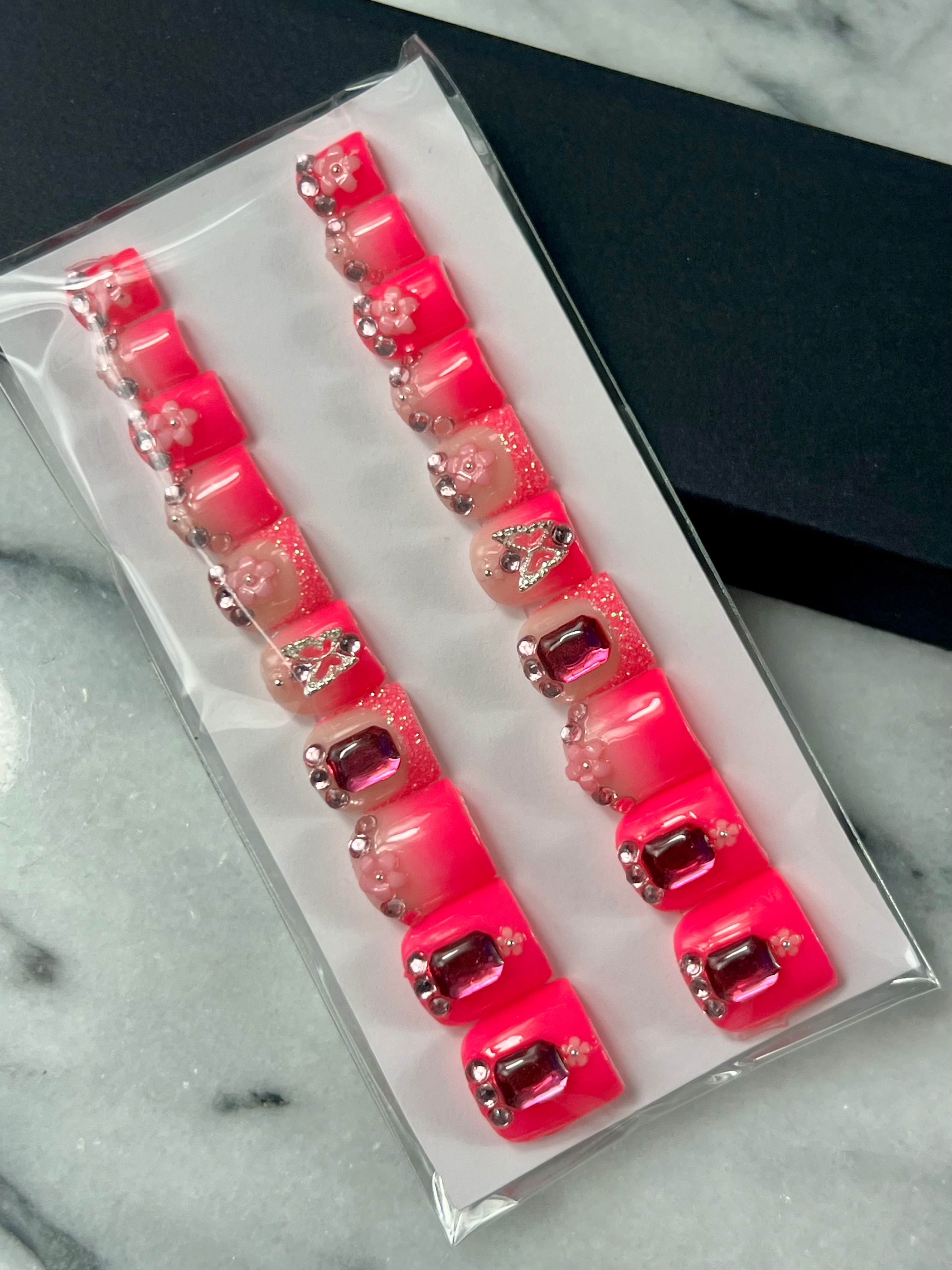 2 for $30  | 10-18 Business Days  short square pink ombre 