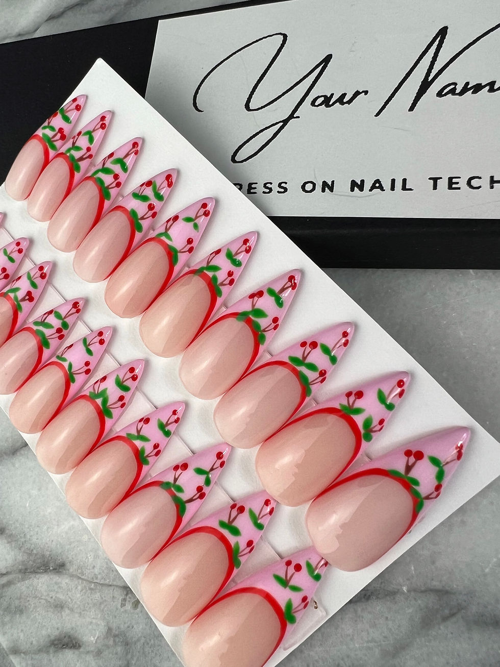 Thumbnail: 008 | cherry french tip | 2 for $30  | 10-18 Business Days 