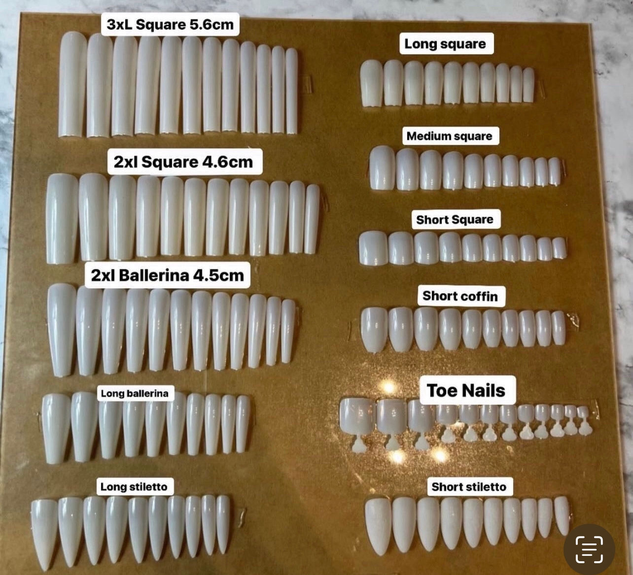 Sizing Kit board w| nails 