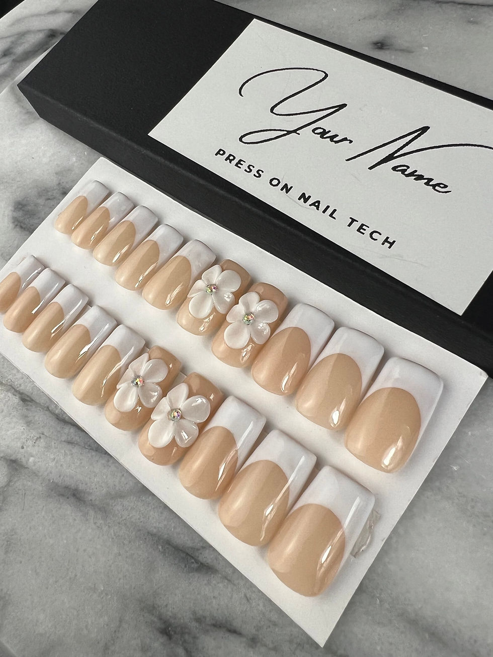 Thumbnail: French w/ acrylic flowers | 2 for $30  | 10-18 Business Days 