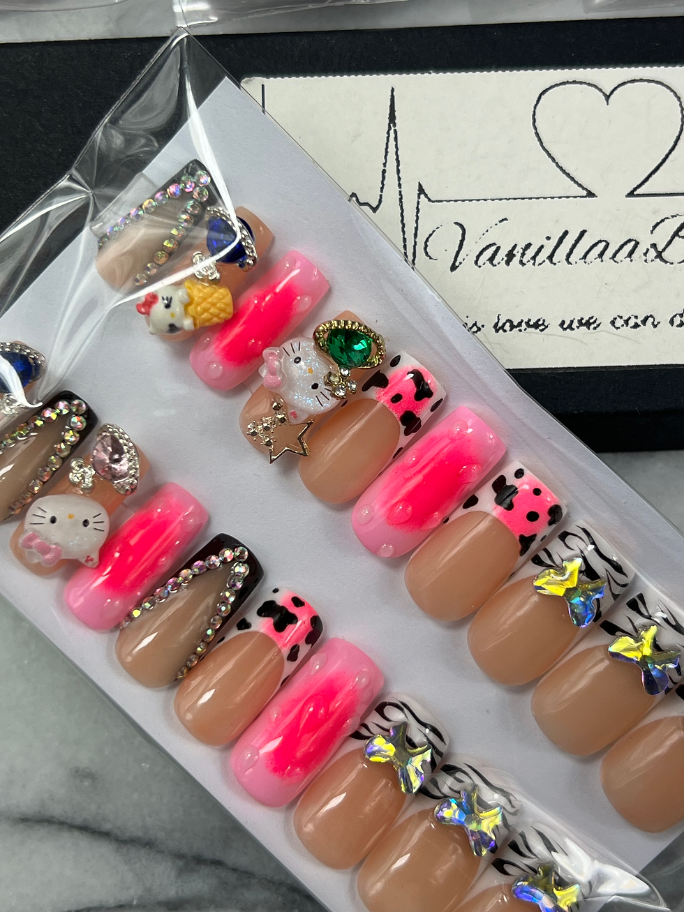 Thumbnail: French Tip zebra pink French tip | 2 for $30  | 10-18 Business Days 
