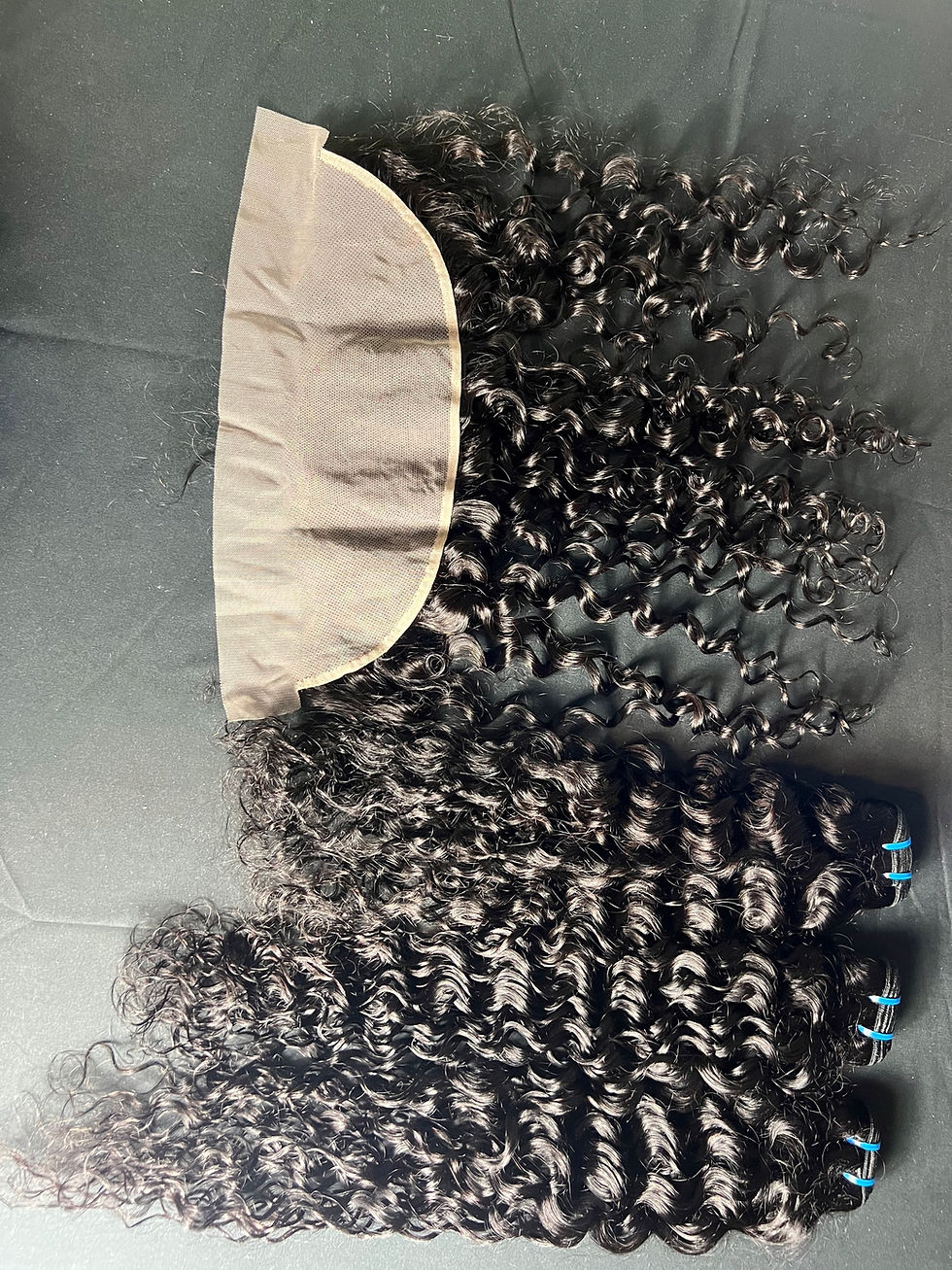 Thumbnail: Human Hair Water Wave 3 Bundles & Frontal 
