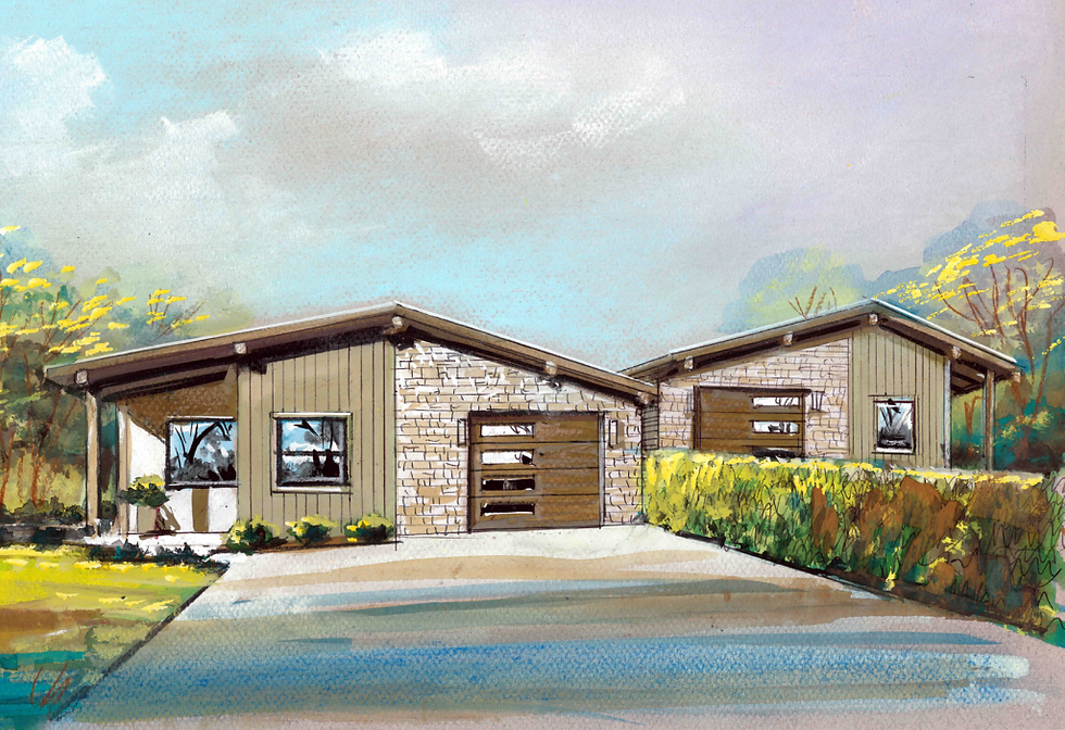 Reynolds Mountain Villas townhome rendering in North Asheville – Buchanan Construction, Asheville