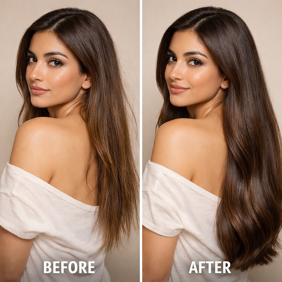 Thumbnail: before and after hair oil results
