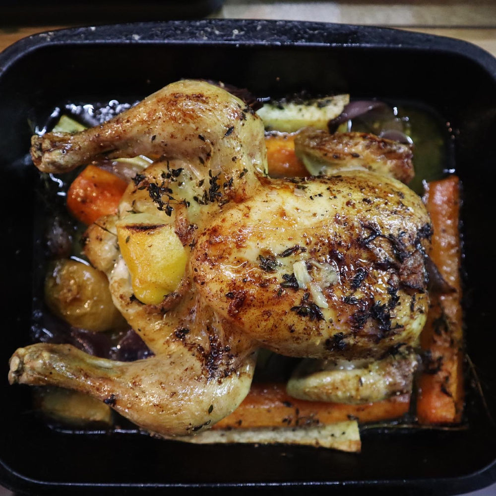 Roasted Chicken & Lemon Thyme Jus.