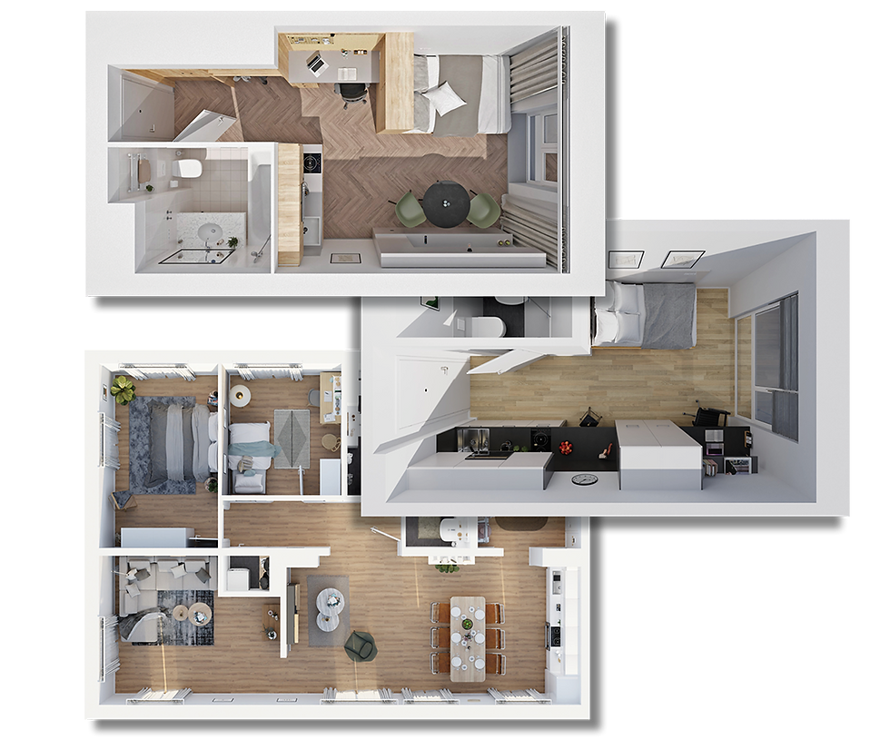 Beispiele von 3D Grundrissen