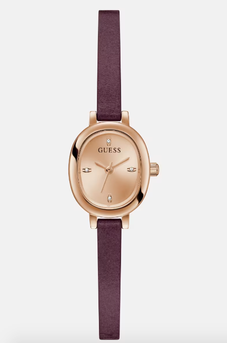 Guess Burgundy Leather Analog Watch