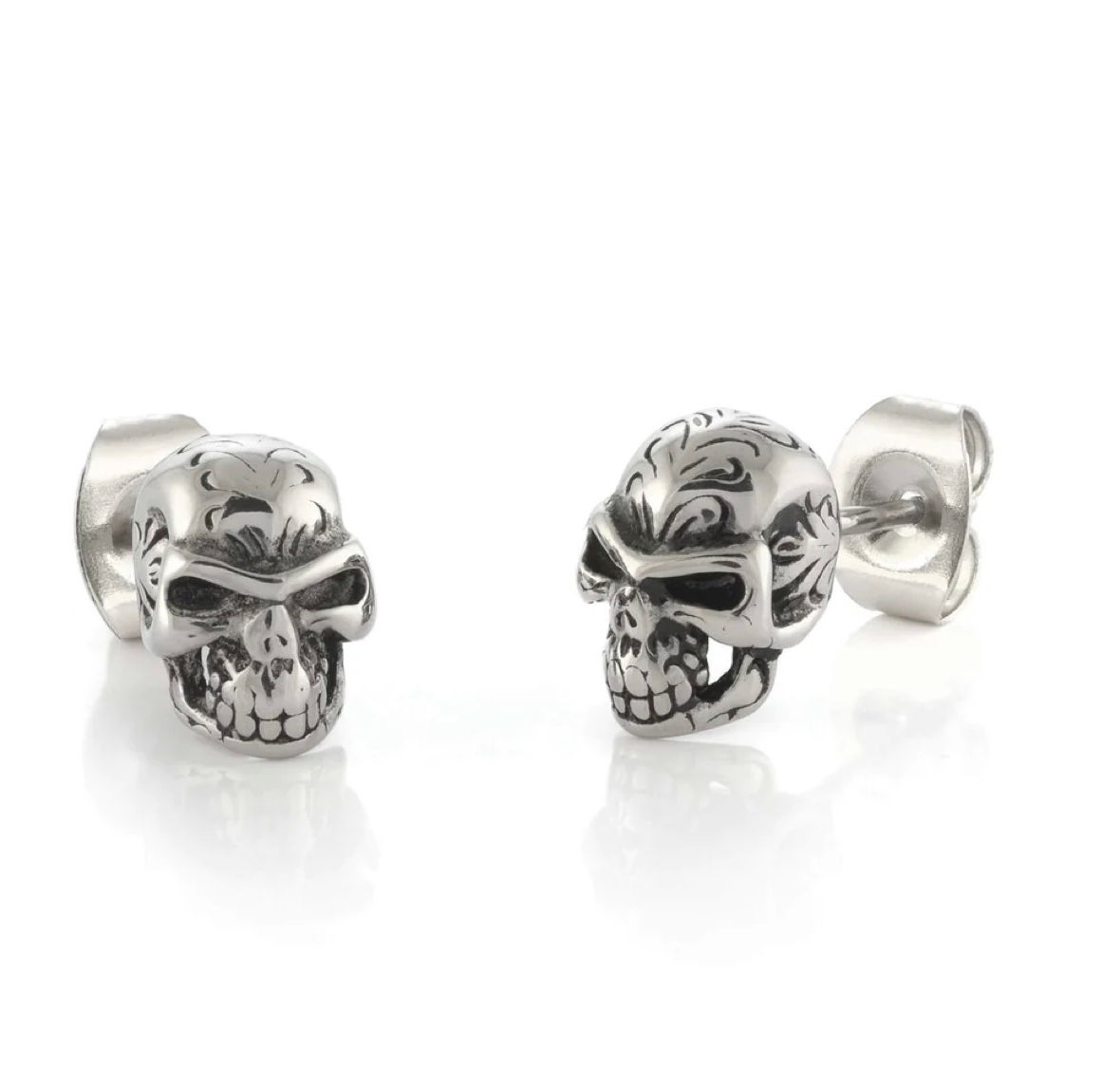 Italgem Detailed Skull Earrings 