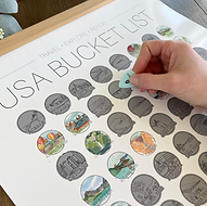 scratch off print, usa bucket list