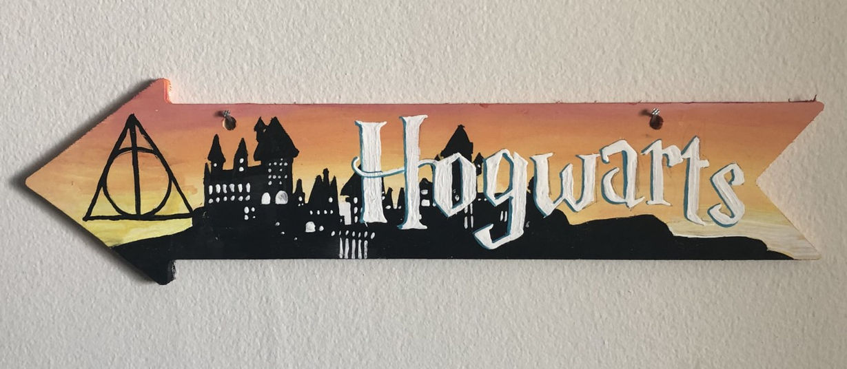 Hogwarts Painted Sign