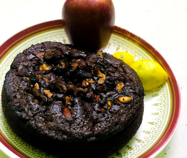 Healthy and tasty apple lemon wheat cake recipe without egg in cooker| super brownies 