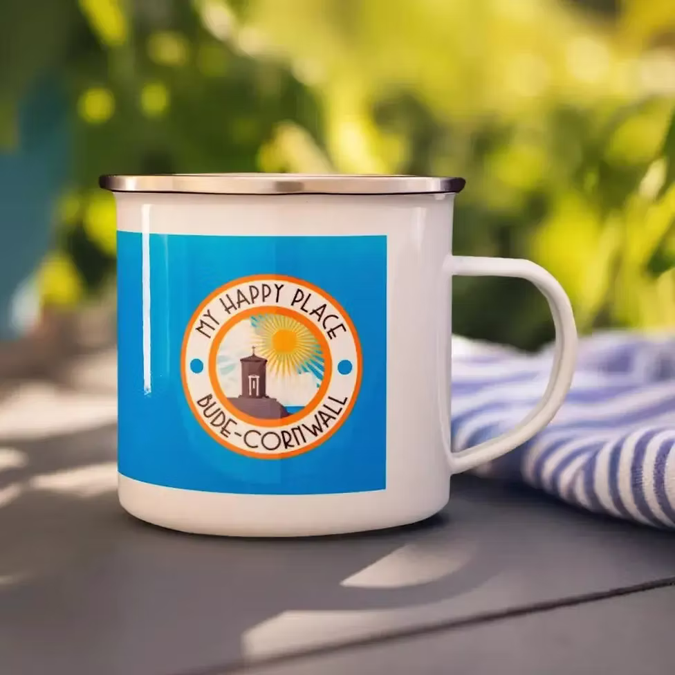 Budeful - Bude Is My Happy Place Enamel Mug