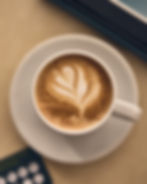 Close up of a latte in coffee shop