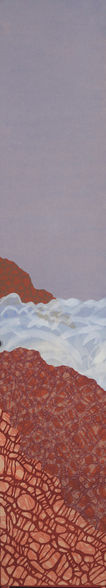 clouds gathering around a mountain, sky, landscape, collage, pattern, clouds, sky, earth
