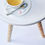 Thumbnail: Round wooden side table with rim on tripod wooden tapered legs