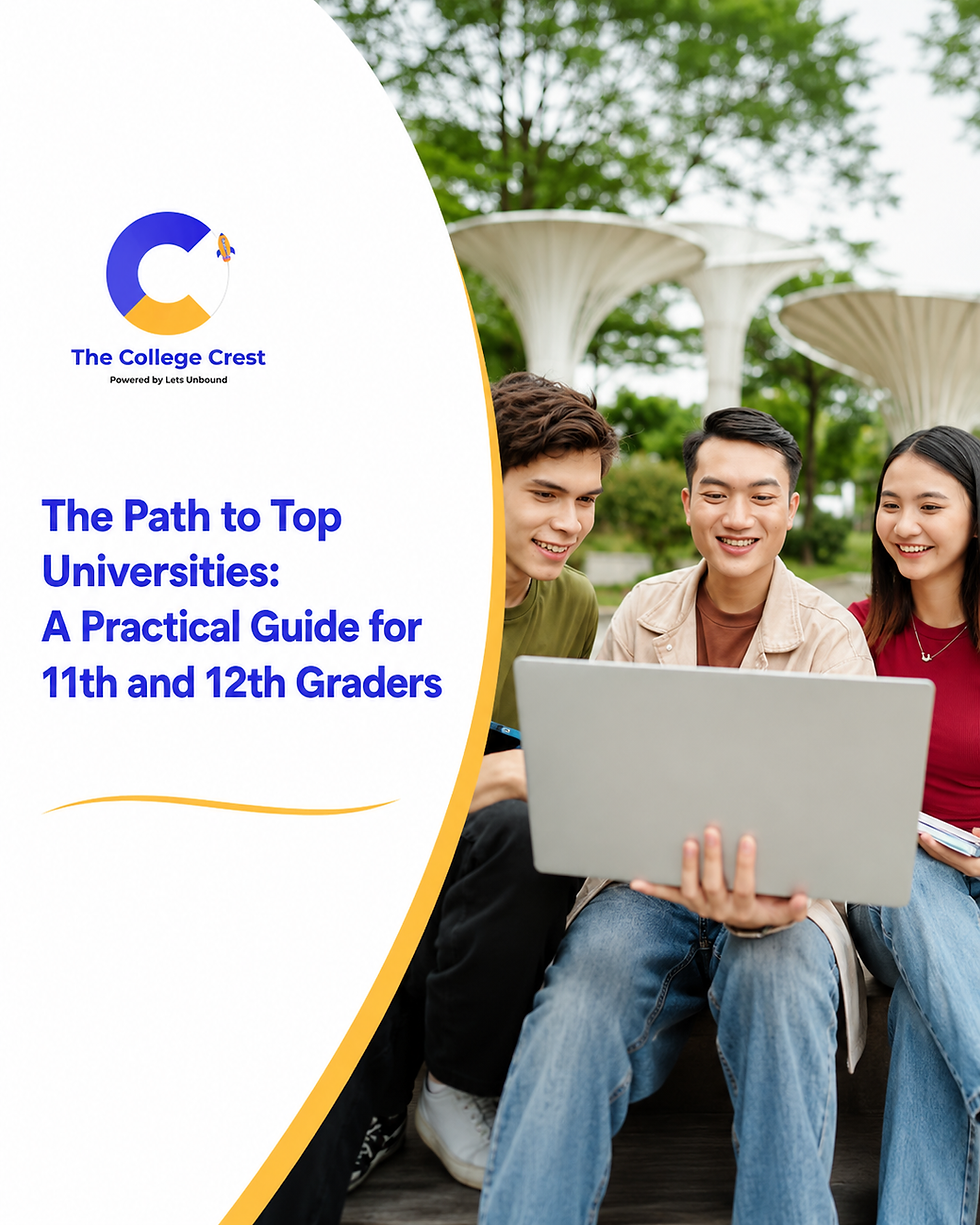 The Path to Top Universities: A Practical Guide for 9th to 12th Graders - Part 2