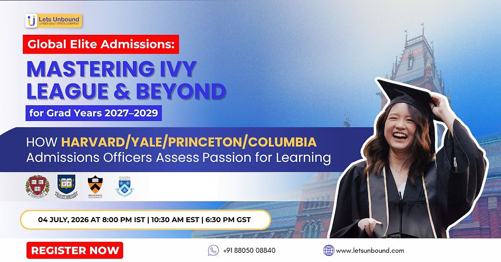 How Harvard/ Yale/Princeton/Columbia Admissions Officers Assess passion For Learning