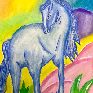 Caballo azul. Inspirado en Franz Marc