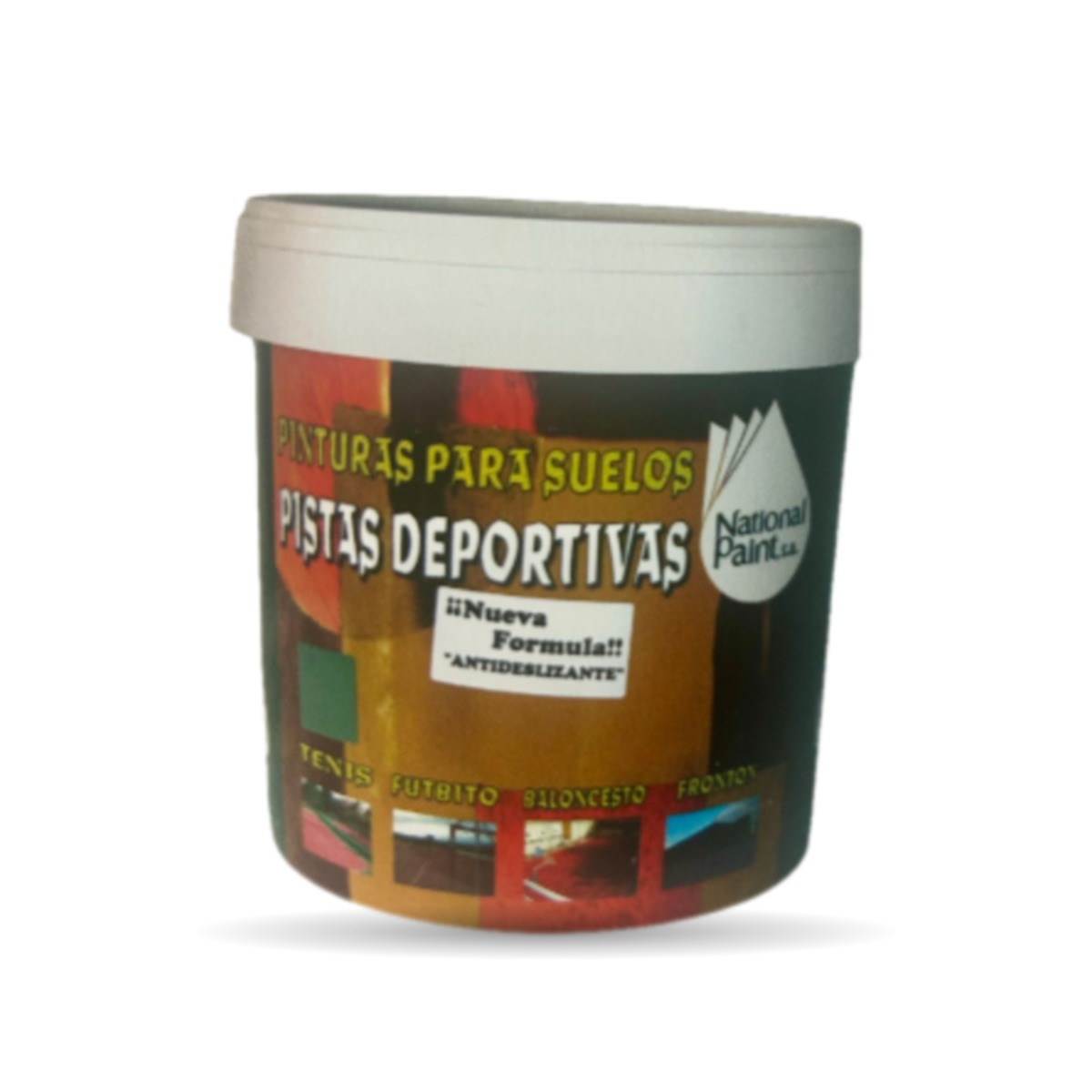 PISTAS DEPORTIVAS es una pintura con una dispersión estireno-acrílica y pigmentos altamente resistentes a la abrasión y a la intemperie. PROPIEDADES Especialmente diseñado para el pintado y señalización de pistas deportivas y, en general, para suelos que tengan que soportar tráfico peatonal. COMPONENTES BÁSICOS • Vehículo: emulsión estireno-acrílica. • Diluyente: agua. • Pigmentos: con resistencia a la luz. • Extenders: cargas con máxima inercia química.