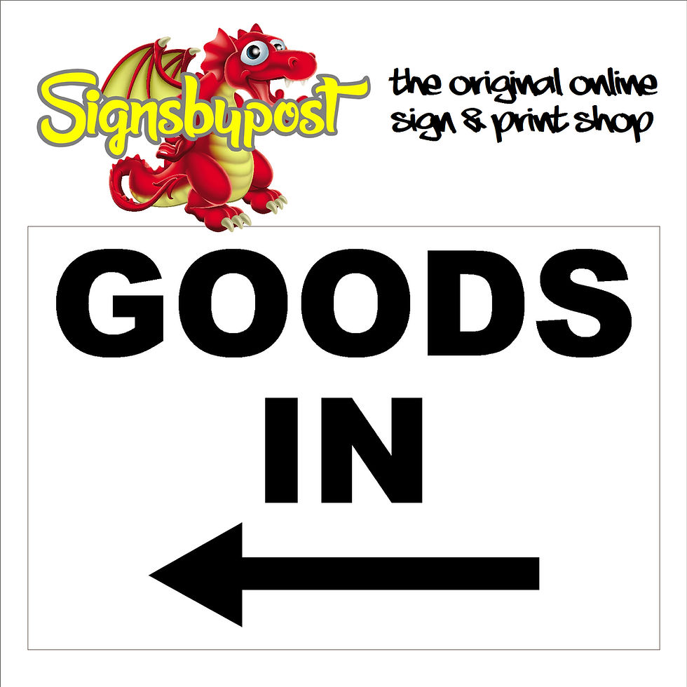 Thumbnail: Goods In Sign With Left Facing Arrow sign or sticker 1962