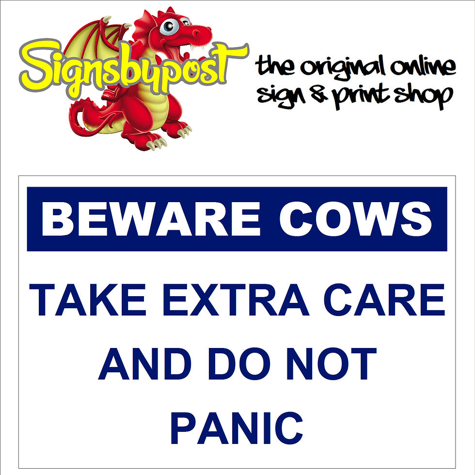 Thumbnail: Beware Cows Sign​​​​​​​ or sticker 9007
