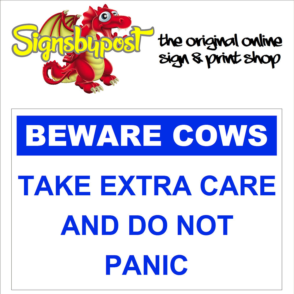 Thumbnail: Beware Cows Sign​​​​​​​ or sticker 9007