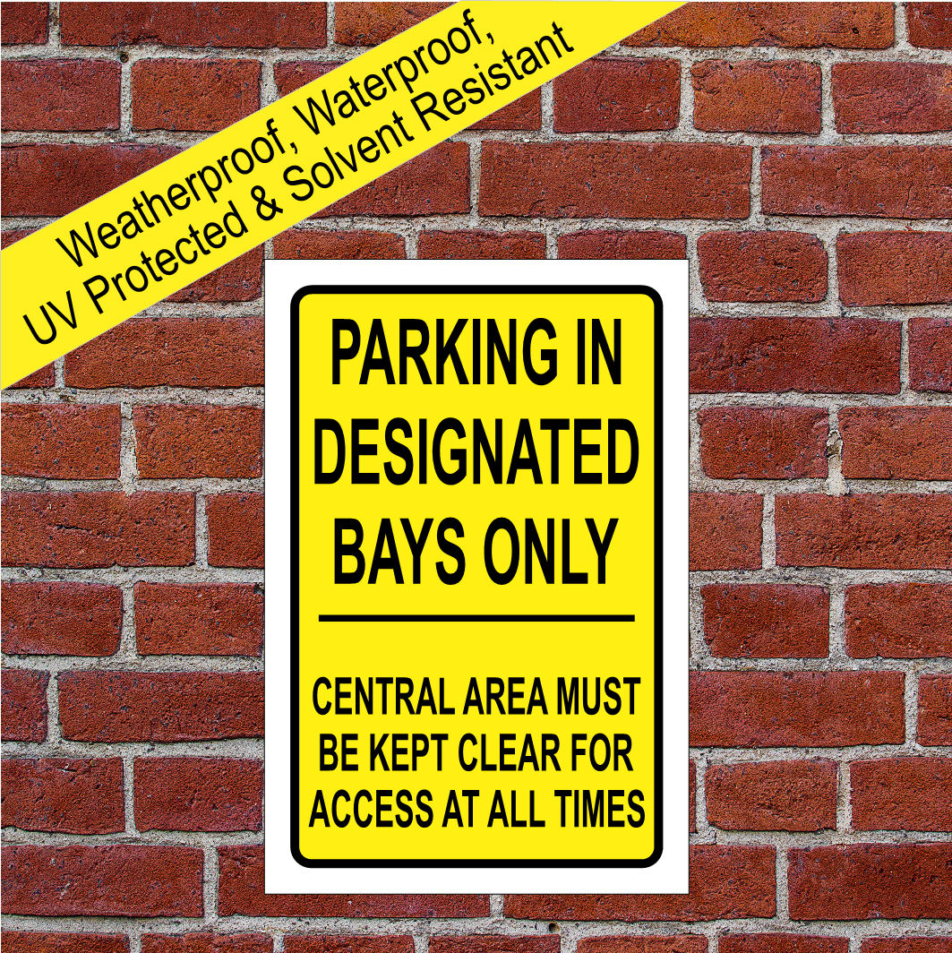Parking in Designated bays only sign 9611