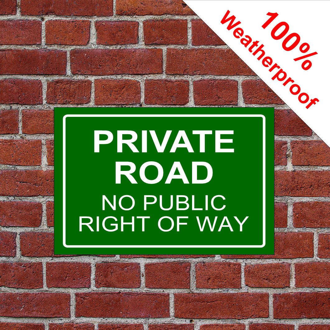 Private road no public right of way sign 9572