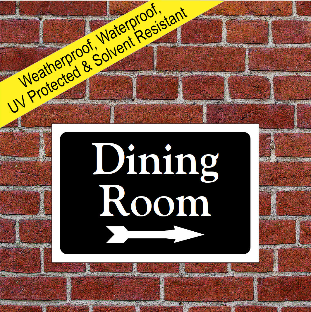 DINING ROOM RIGHT ARROW SIGN 1986